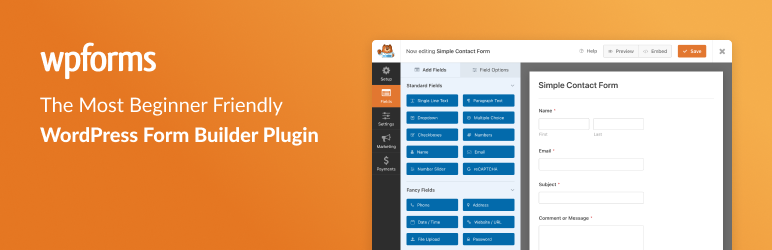 WordPress wpform banner